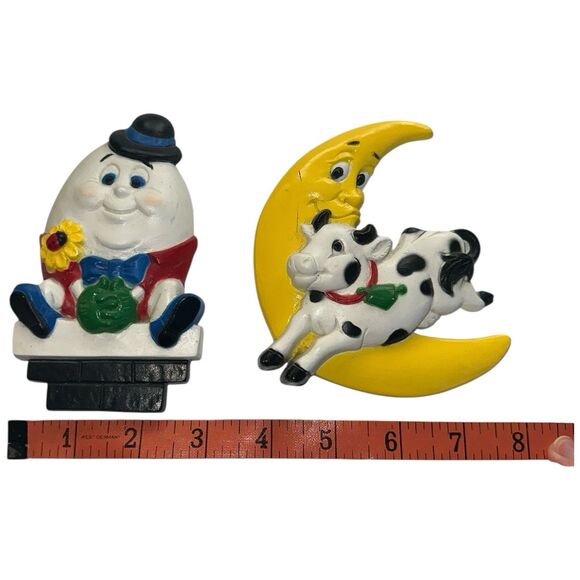 Homco Burwood Vintage Nursery Wall Plaques Humpty Dumpty Cow Moon Decor - Picture 3 of 8